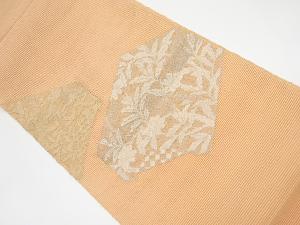 アンティーク　枝花模様織出し夏用袋帯（材料）